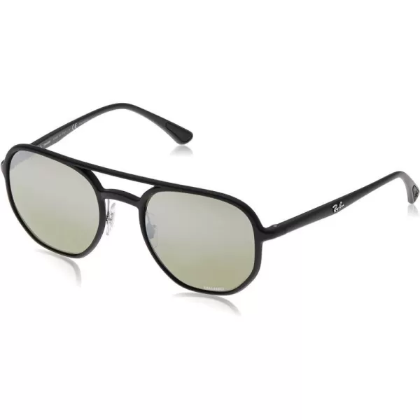 RayBan Rb4321ch Chromance Hexagonal SunglassesMatte BlackPolarized Grey Mirrored Silver