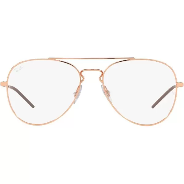 RayBan Rx6413 Aviator Prescription Eyewear FramesRose GoldDemo Lens