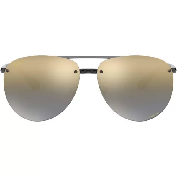 RayBan Sunglasses PlasticNylonGreyBlue Mirrored Gold Gradient Polarized