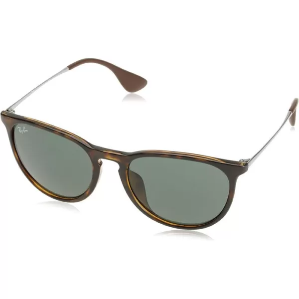 RayBan Womens RB4171f Erika Low Bridge Fit Round SunglassesLight HavanaDark Green