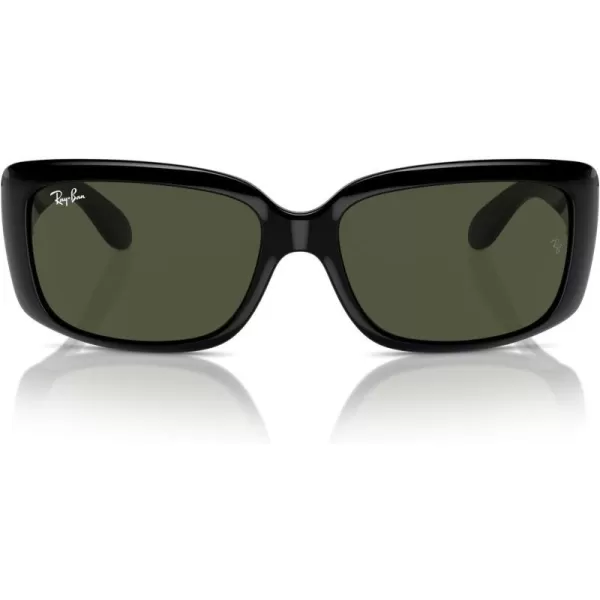 RayBan Womens RB4389 Square SunglassesBlackGreen