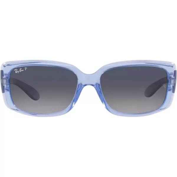 RayBan Womens RB4389 Square SunglassesTransparent Light VioletBlue Gradient Polarized