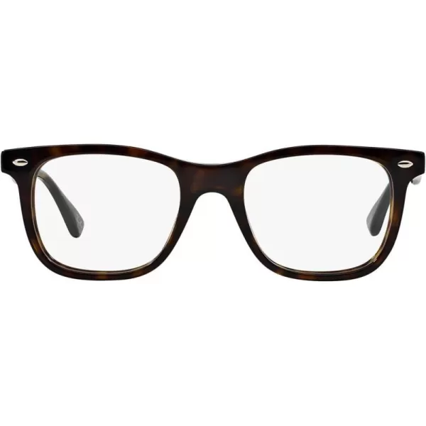 RayBan Womens RX5248 Square Prescription Eyewear FramesDark HavanaDemo Lens