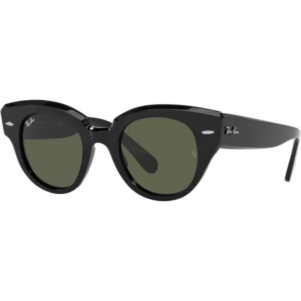 RayBan Womens Rb2192 Roundabout Round SunglassesBlackGreen