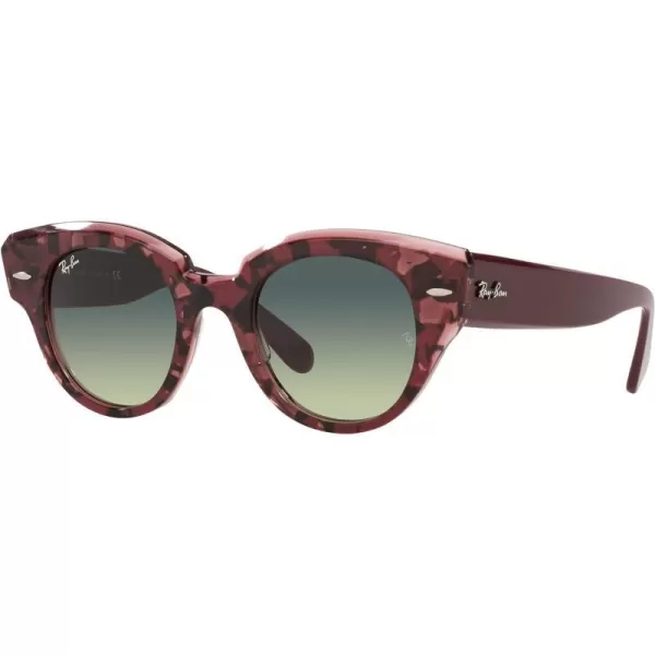 RayBan Womens Rb2192 Roundabout Round SunglassesHavana on Transparent PurpleGreen Gradient