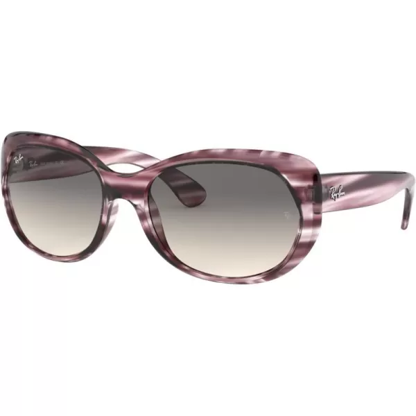 RayBan Womens Rb4325 Square SunglassesStriped Bordeaux HavanaLight Grey Gradient Dark Grey