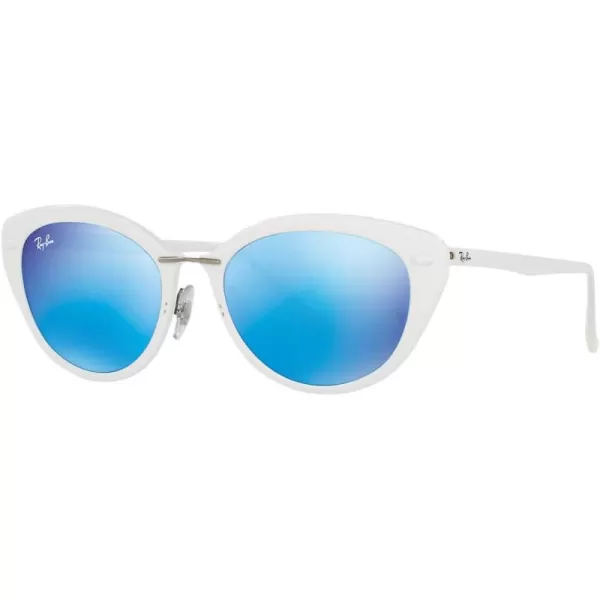 RayBan Womens Sunglasses RB4250 PlasticShiny WhiteGreen Mirrored Blue Green Mirror Blue