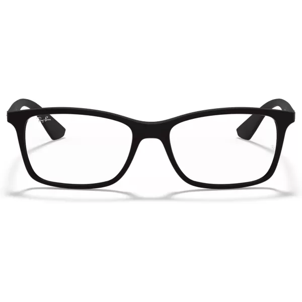 RayBan RX7047 Rectangular Prescription Eyeglass FramesMatte BlackDemo Lens