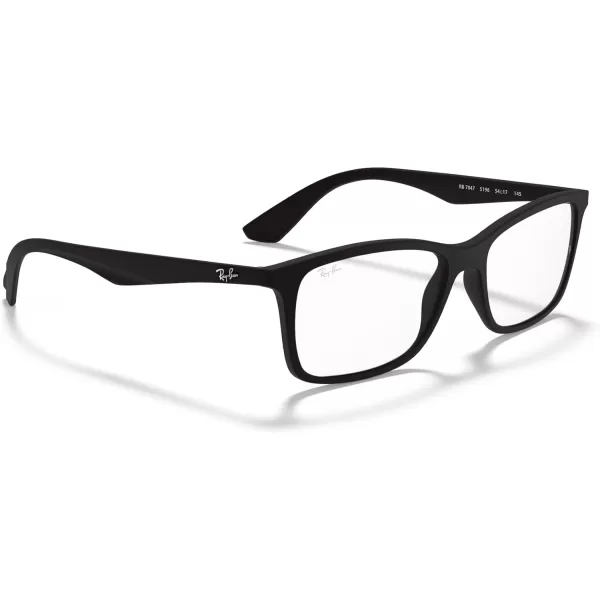 RayBan RX7047 Rectangular Prescription Eyeglass FramesMatte BlackDemo Lens