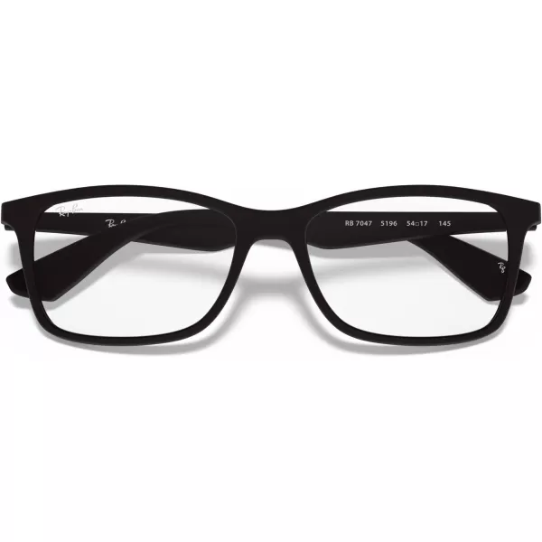 RayBan RX7047 Rectangular Prescription Eyeglass FramesMatte BlackDemo Lens