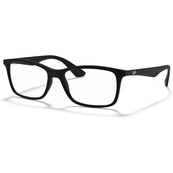 RayBan RX7047 Rectangular Prescription Eyeglass FramesMatte BlackDemo Lens