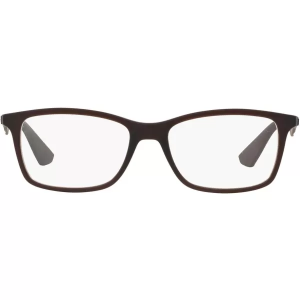 RayBan RX7047 Rectangular Prescription Eyeglass FramesMatte Transparent BrownDemo Lens