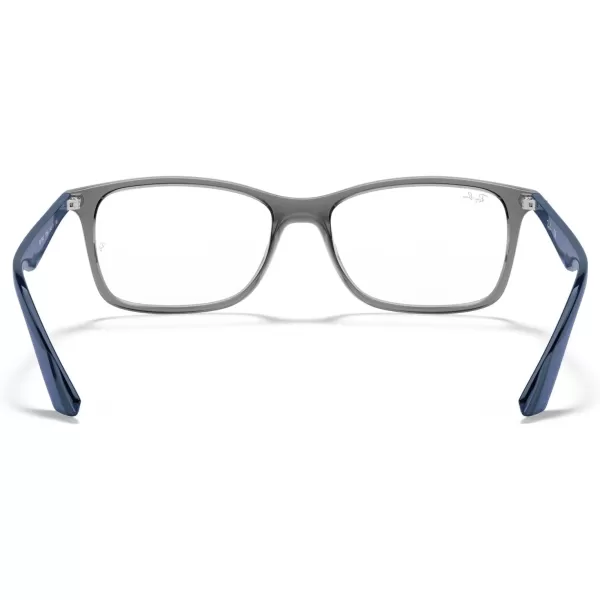 RayBan RX7047 Rectangular Prescription Eyeglass FramesTransparent Grey BlueDemo Lens