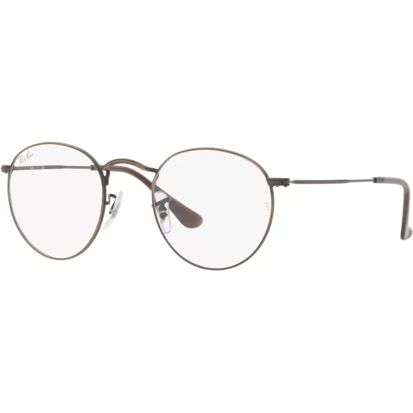 RayBan Rx3447v Round Metal Prescription Eyewear FramesAntique CopperDemo Lens