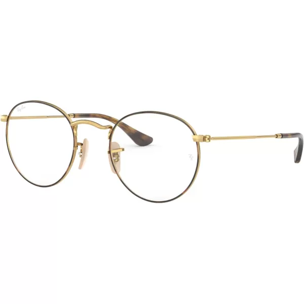 RayBan Rx3447v Round Metal Prescription Eyewear FramesHavana on GoldDemo Lens