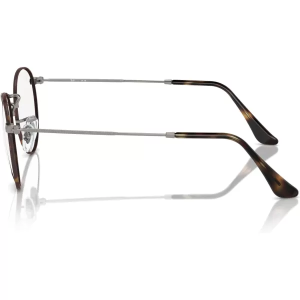 RayBan Rx3447v Round Metal Prescription Eyewear FramesHavana on GunmetalDemo Lens