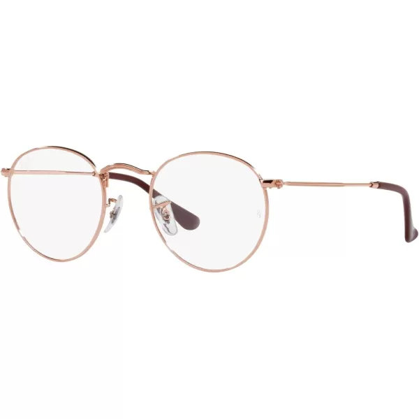 RayBan Rx3447v Round Metal Prescription Eyewear FramesRose GoldDemo Lens