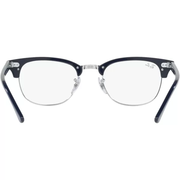 RayBan Rx5154 Clubmaster Square Prescription Eyeglass FramesBlue on SilverDemo Lens