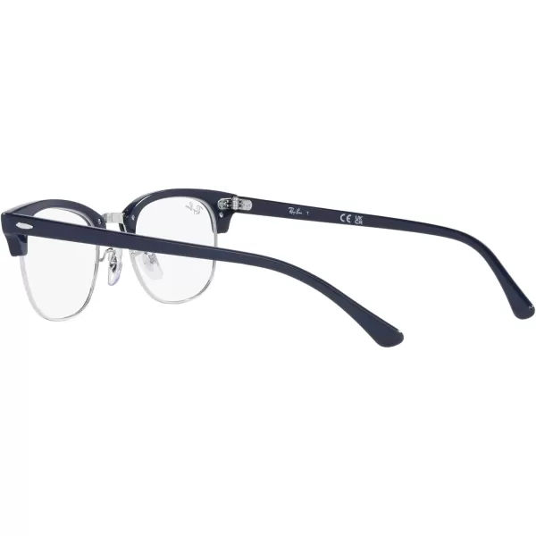 RayBan Rx5154 Clubmaster Square Prescription Eyeglass FramesBlue on SilverDemo Lens