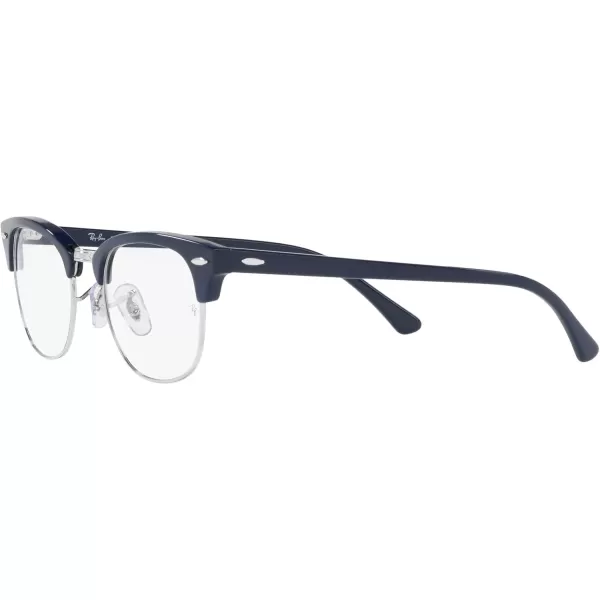 RayBan Rx5154 Clubmaster Square Prescription Eyeglass FramesBlue on SilverDemo Lens