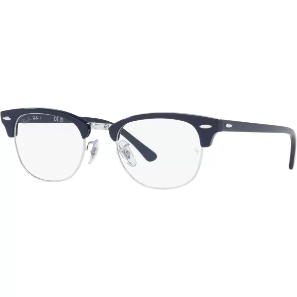 RayBan Rx5154 Clubmaster Square Prescription Eyeglass FramesBlue on SilverDemo Lens