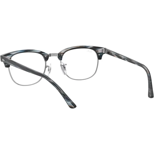 RayBan Rx5154 Clubmaster Square Prescription Eyeglass FramesBlueGrey StripedDemo Lens