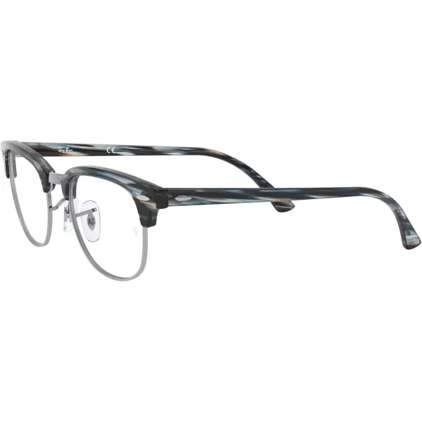 RayBan Rx5154 Clubmaster Square Prescription Eyeglass FramesBlueGrey StripedDemo Lens