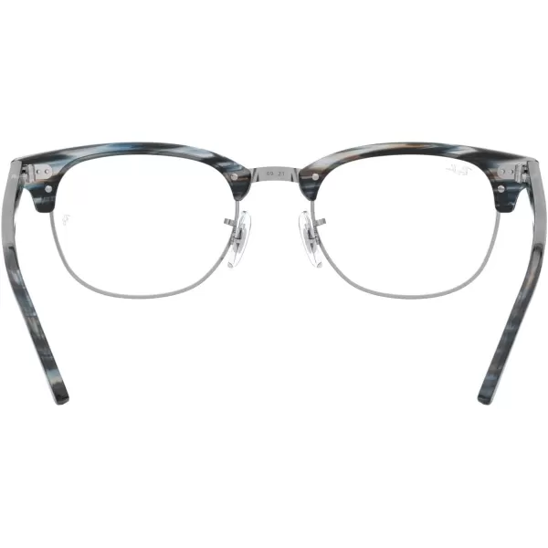 RayBan Rx5154 Clubmaster Square Prescription Eyeglass FramesBlueGrey StripedDemo Lens