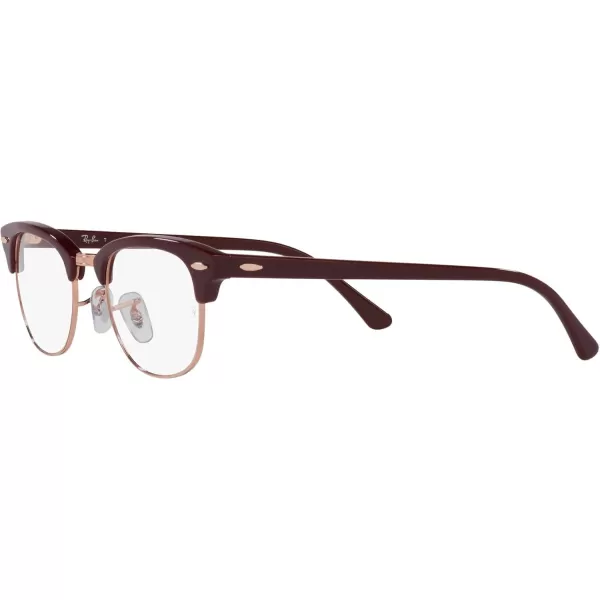 RayBan Rx5154 Clubmaster Square Prescription Eyeglass FramesBordeaux on Rose GoldDemo Lens