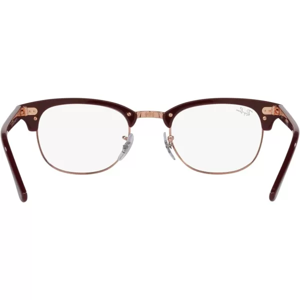 RayBan Rx5154 Clubmaster Square Prescription Eyeglass FramesBordeaux on Rose GoldDemo Lens