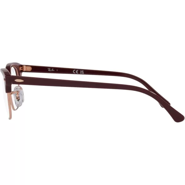 RayBan Rx5154 Clubmaster Square Prescription Eyeglass FramesBordeaux on Rose GoldDemo Lens