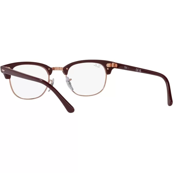 RayBan Rx5154 Clubmaster Square Prescription Eyeglass FramesBordeaux on Rose GoldDemo Lens