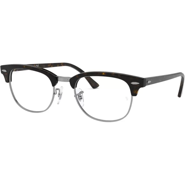 RayBan Rx5154 Clubmaster Square Prescription Eyeglass FramesDark HavanaDemo Lens