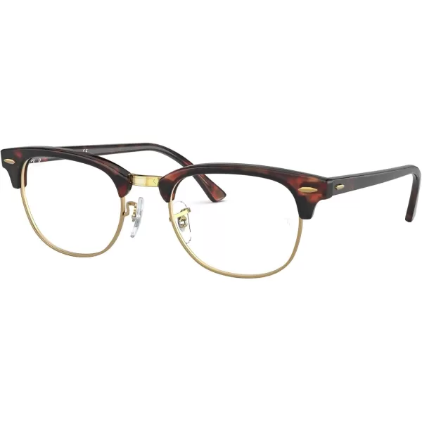 RayBan Rx5154 Clubmaster Square Prescription Eyeglass FramesMock TortoiseDemo Lens