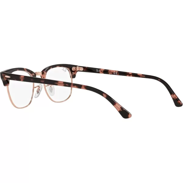 RayBan Rx5154 Clubmaster Square Prescription Eyeglass FramesPink HavanaDemo Lens