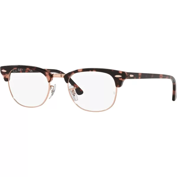 RayBan Rx5154 Clubmaster Square Prescription Eyeglass FramesPink HavanaDemo Lens