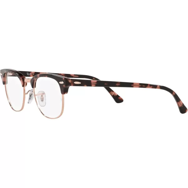 RayBan Rx5154 Clubmaster Square Prescription Eyeglass FramesPink HavanaDemo Lens