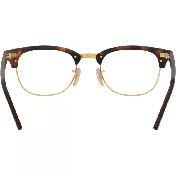 RayBan Rx5154 Clubmaster Square Prescription Eyeglass FramesRed HavanaDemo Lens