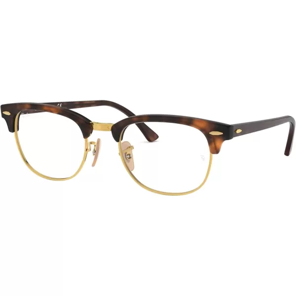 RayBan Rx5154 Clubmaster Square Prescription Eyeglass FramesRed HavanaDemo Lens