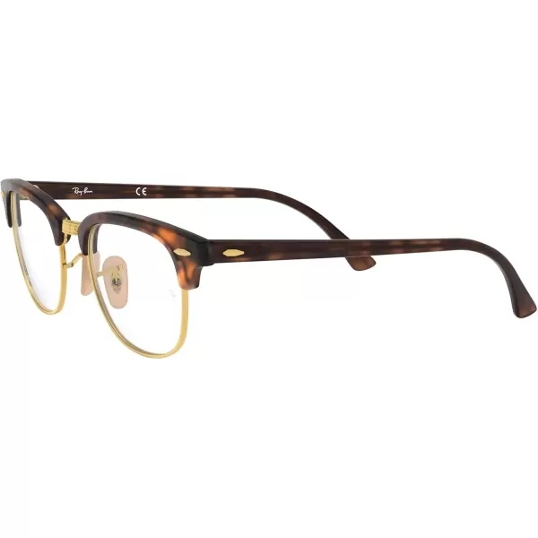 RayBan Rx5154 Clubmaster Square Prescription Eyeglass FramesRed HavanaDemo Lens