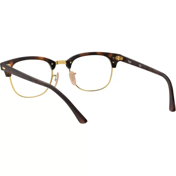 RayBan Rx5154 Clubmaster Square Prescription Eyeglass FramesRed HavanaDemo Lens