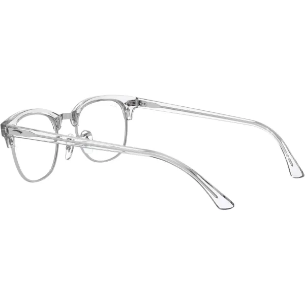 RayBan Rx5154 Clubmaster Square Prescription Eyeglass FramesWhite TransparentDemo Lens