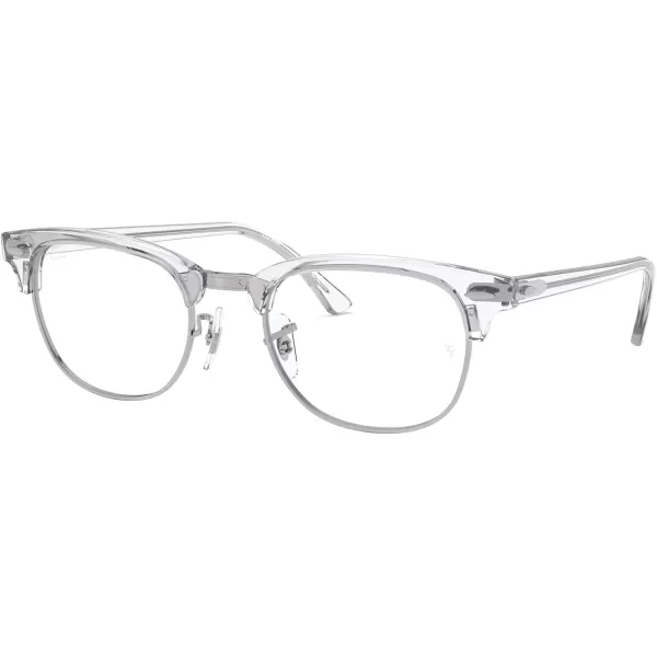 RayBan Rx5154 Clubmaster Square Prescription Eyeglass FramesWhite TransparentDemo Lens