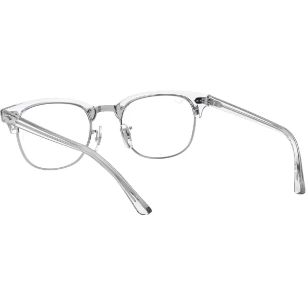 RayBan Rx5154 Clubmaster Square Prescription Eyeglass FramesWhite TransparentDemo Lens