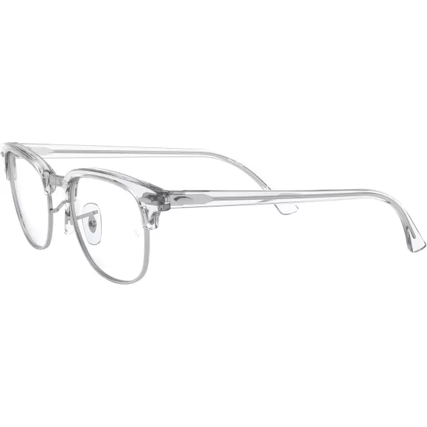 RayBan Rx5154 Clubmaster Square Prescription Eyeglass FramesWhite TransparentDemo Lens