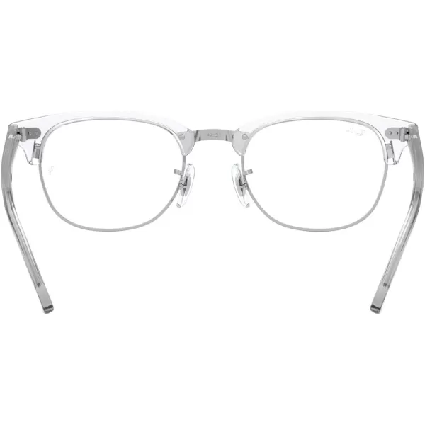 RayBan Rx5154 Clubmaster Square Prescription Eyeglass FramesWhite TransparentDemo Lens