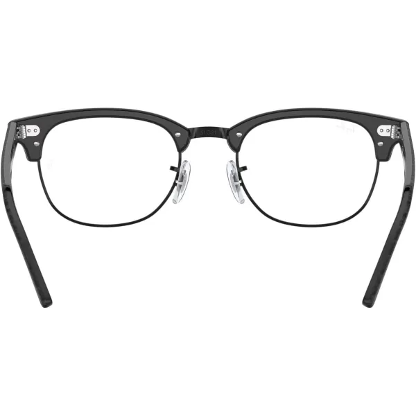 RayBan Rx5154 Clubmaster Square Prescription Eyeglass FramesWrinkled Black on BlackDemo Lens