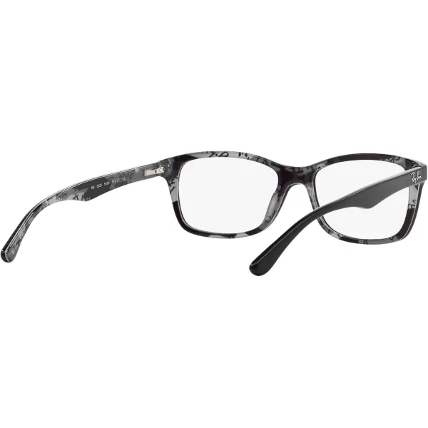 RayBan Rx5228 Square Prescription Eyeglass FramesBlack on Texture CamouflageDemo Lens