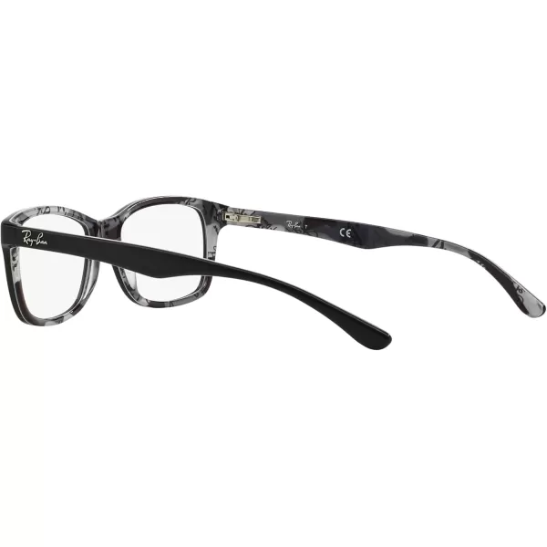 RayBan Rx5228 Square Prescription Eyeglass FramesBlack on Texture CamouflageDemo Lens