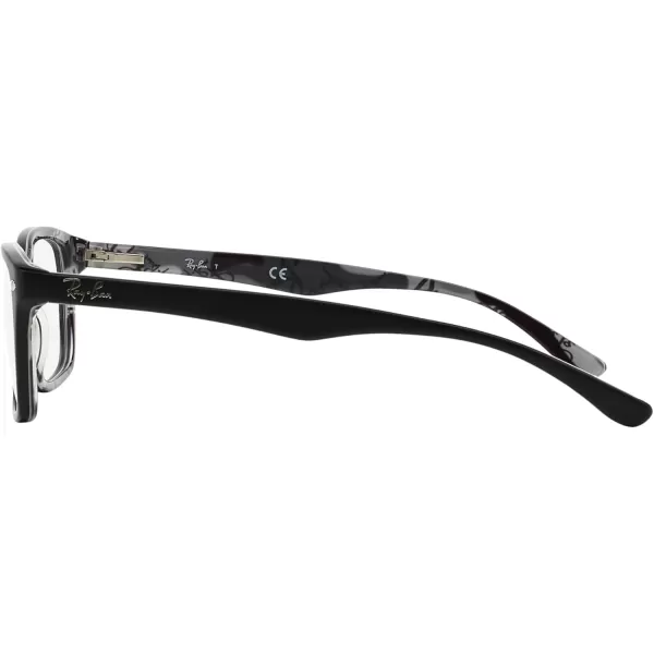 RayBan Rx5228 Square Prescription Eyeglass FramesBlack on Texture CamouflageDemo Lens